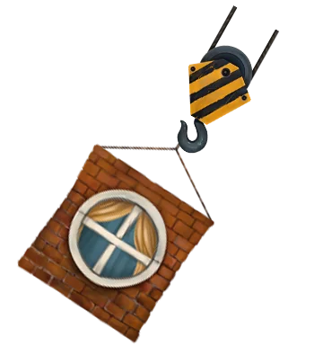 Guindaste soltando novo piso na torre Tower Rush